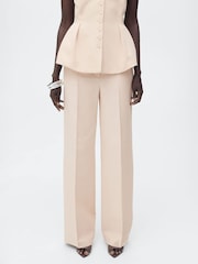 Mango Cream Straight Suit Trousers - Image 3 of 6