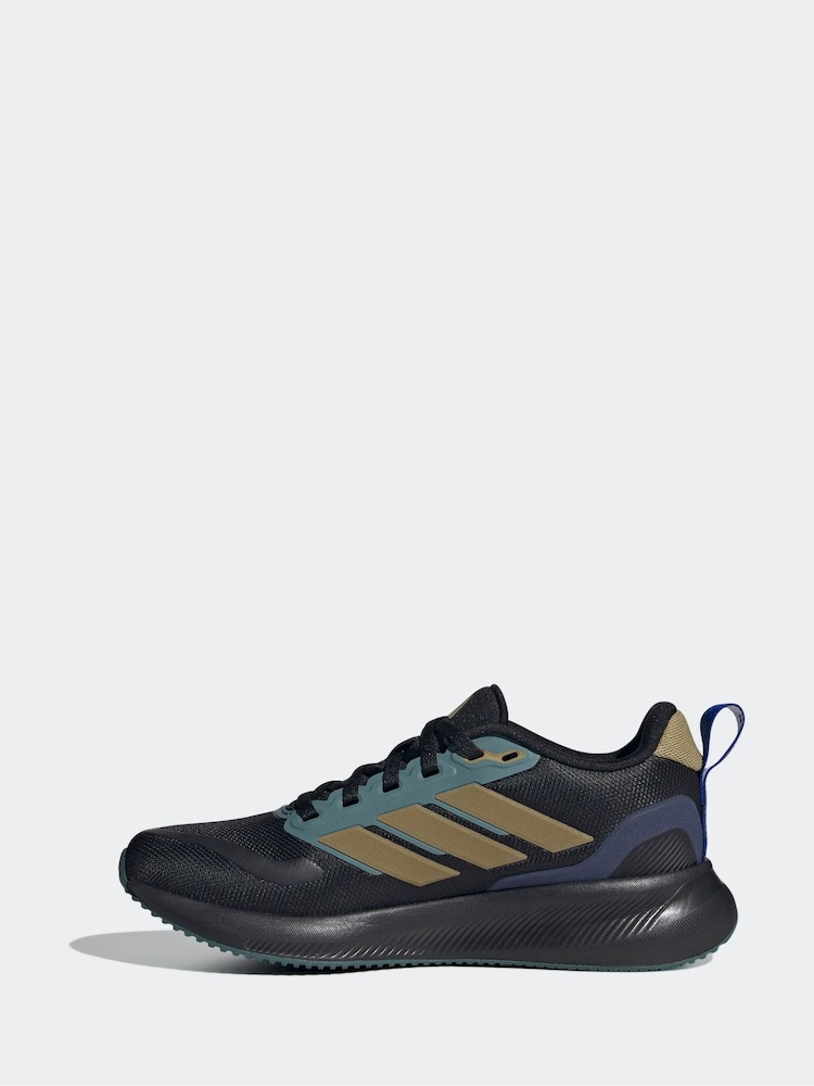 adidas Black Runfalcon 5 Lace Running Junior Trainers - Image 2 of 9 adidas Black Runfalcon 5 Lace Running Junior Trainers - Image 2 of 9