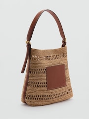 Mango Brown Raffia Shoulder Bag - Image 1 of 3