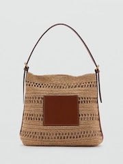 Mango Brown Raffia Shoulder Bag - Image 2 of 3