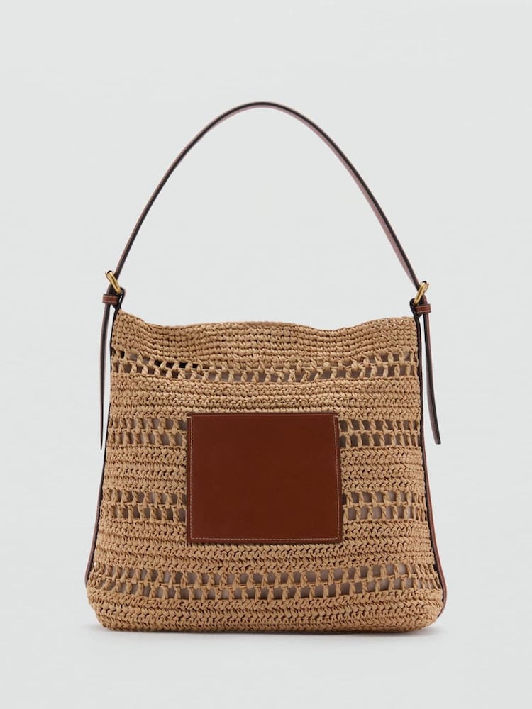 Mango Brown Raffia Shoulder Bag - Image 2 of 3