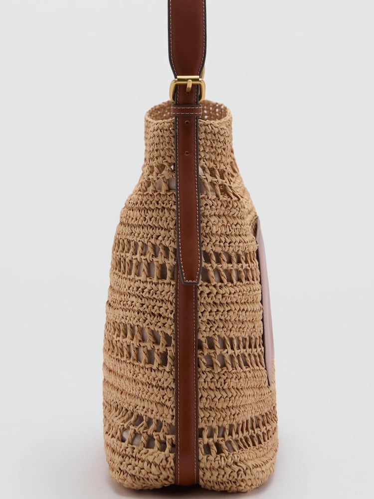 Mango Brown Raffia Shoulder Bag - Image 3 of 3