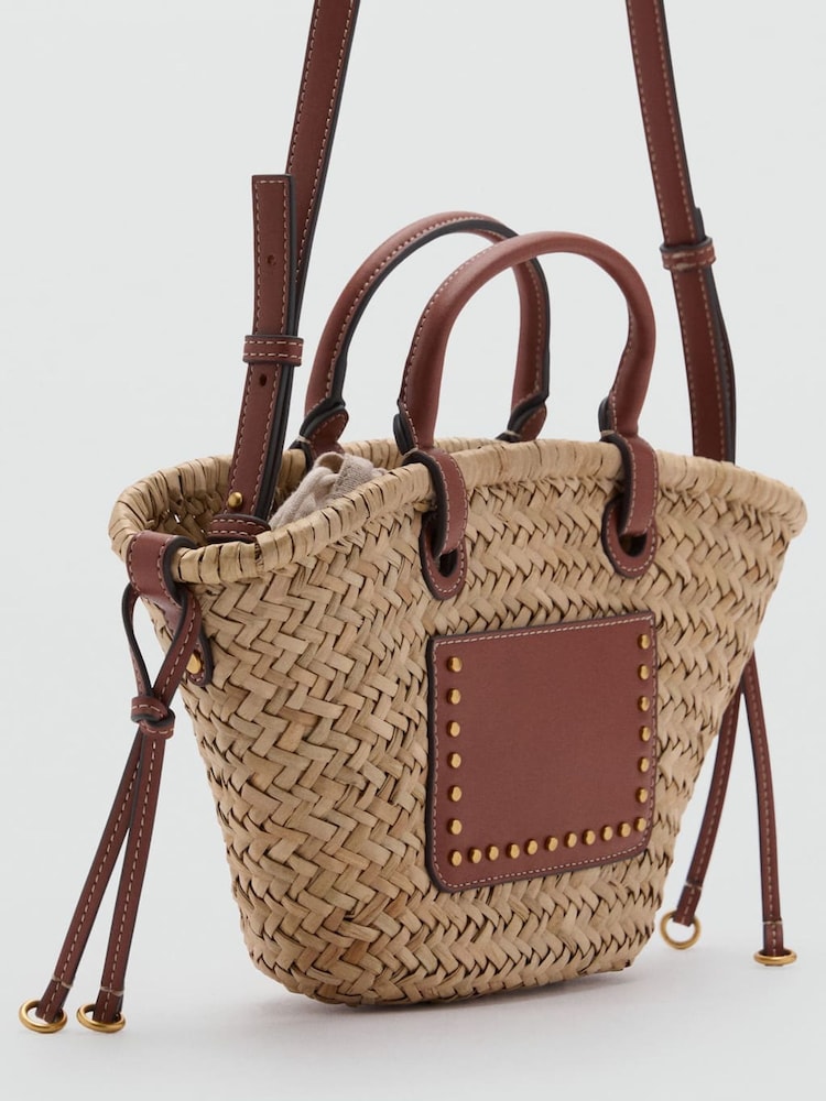 Mango Brown Small Jute Handbag - Image 2 of 4