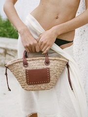 Mango Brown Small Jute Handbag - Image 4 of 4