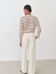 Mango Brown Stripe Stripe Round Neck Long Sleeve Top - Image 3 of 6