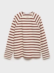Mango Brown Stripe Stripe Round Neck Long Sleeve Top - Image 5 of 6