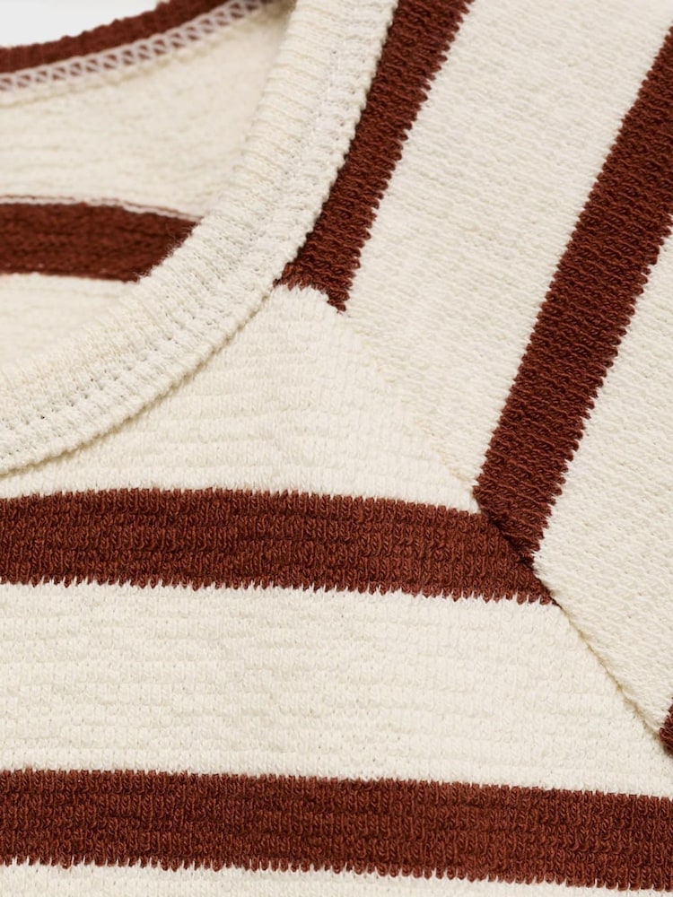 Mango Brown Stripe Stripe Round Neck Long Sleeve Top - Image 6 of 6