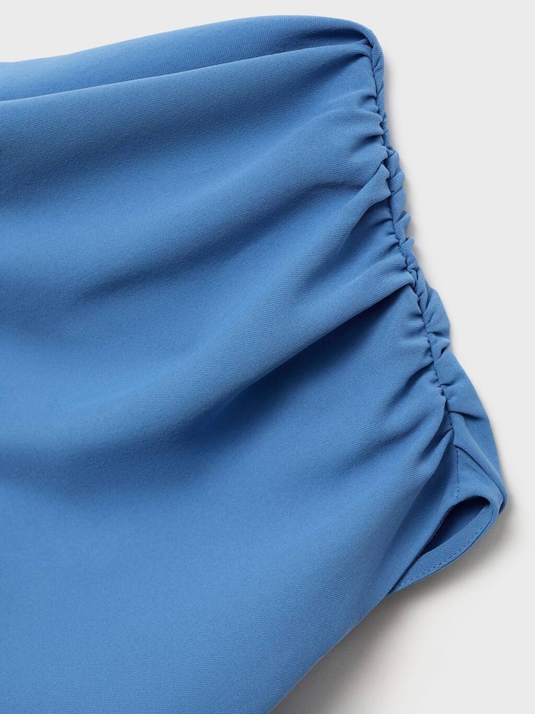 Mango Blue Drape Neck Maxi Dress - Image 6 of 6 Mango Blue Drape Neck Maxi Dress - Image 6 of 6
