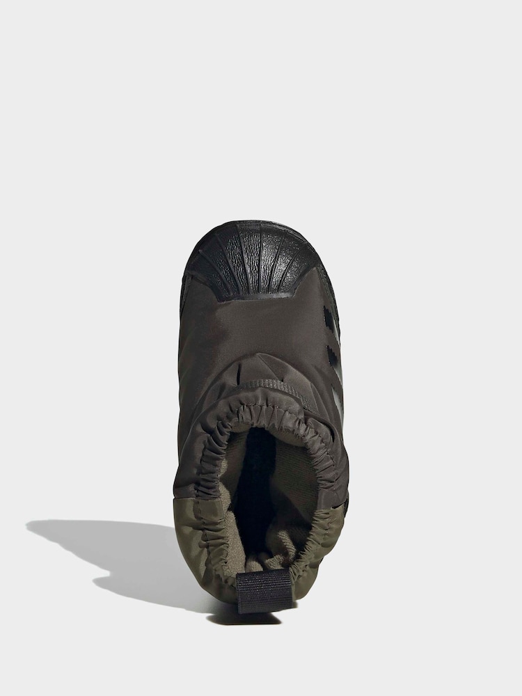 adidas Originals Snow Boots 'Superstar 360' Boy Brown Logo Print Size 9K