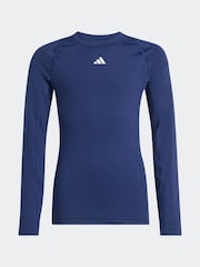Blau - Adidas Techfit Aeroready Langärmeliges Top - Bild 1 von 1