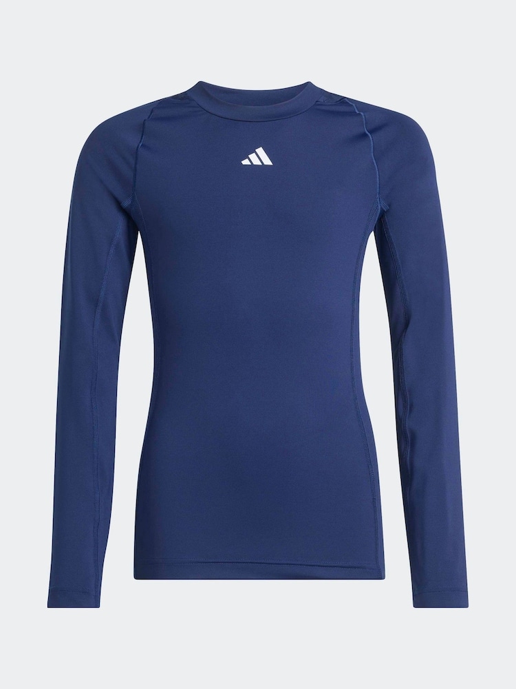 Blau - Adidas Techfit Aeroready Langärmeliges Top - Bild 1 von 1