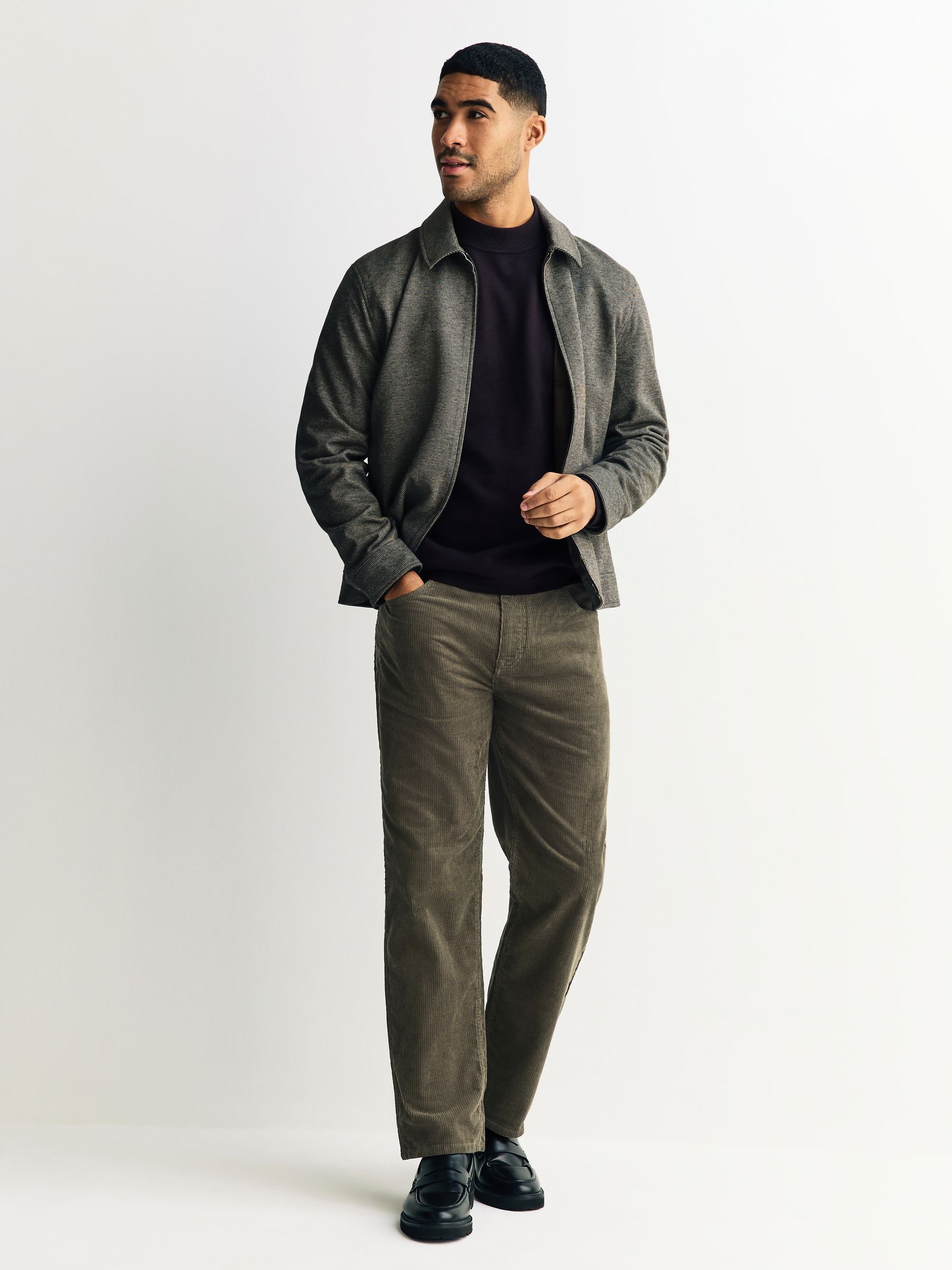 Buy Stone Straight Fit Belted Corduroy Trousers from Next India