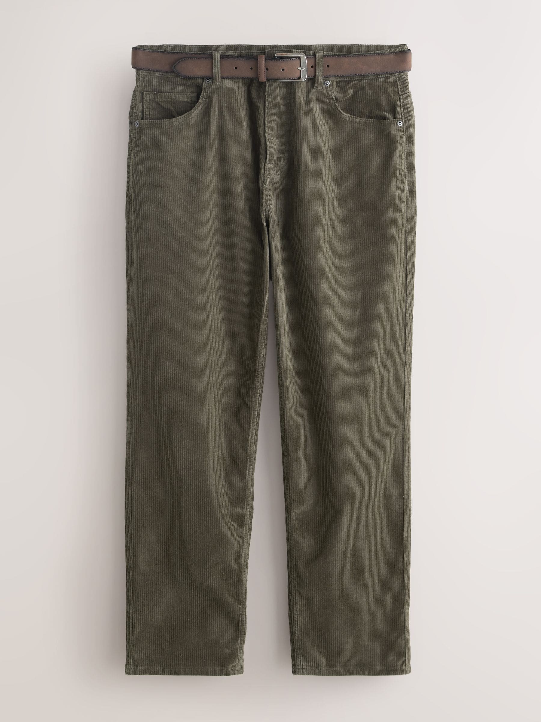 Buy Stone Straight Fit Belted Corduroy Trousers from Next USA