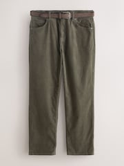 Stone Straight Fit Belted Corduroy Trousers - Image 7 of 11