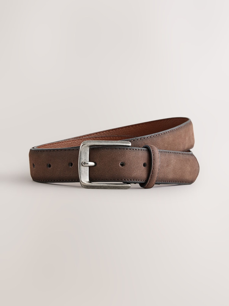 Navy Straight Fit Belted Corduroy Trousers - Image 11 of 11