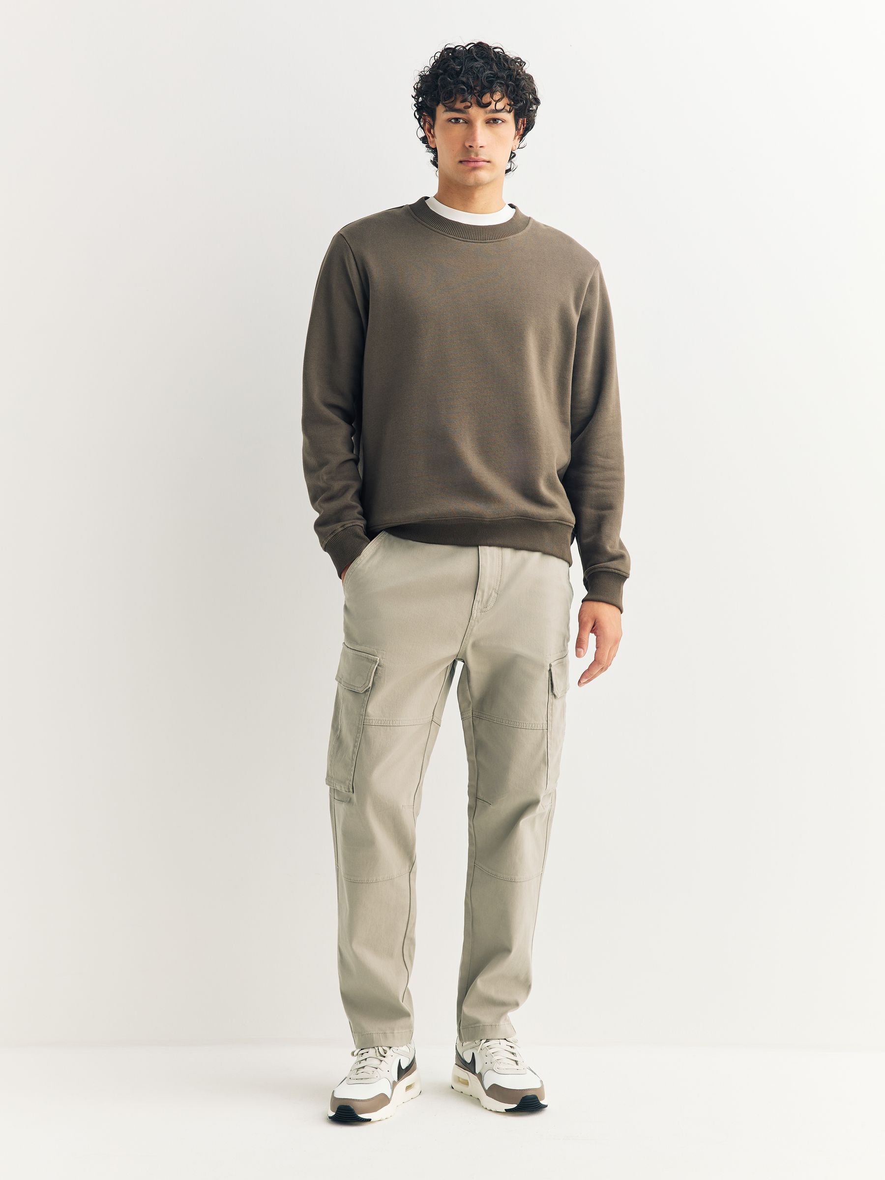 Stone Slim Fit Cargo Trousers