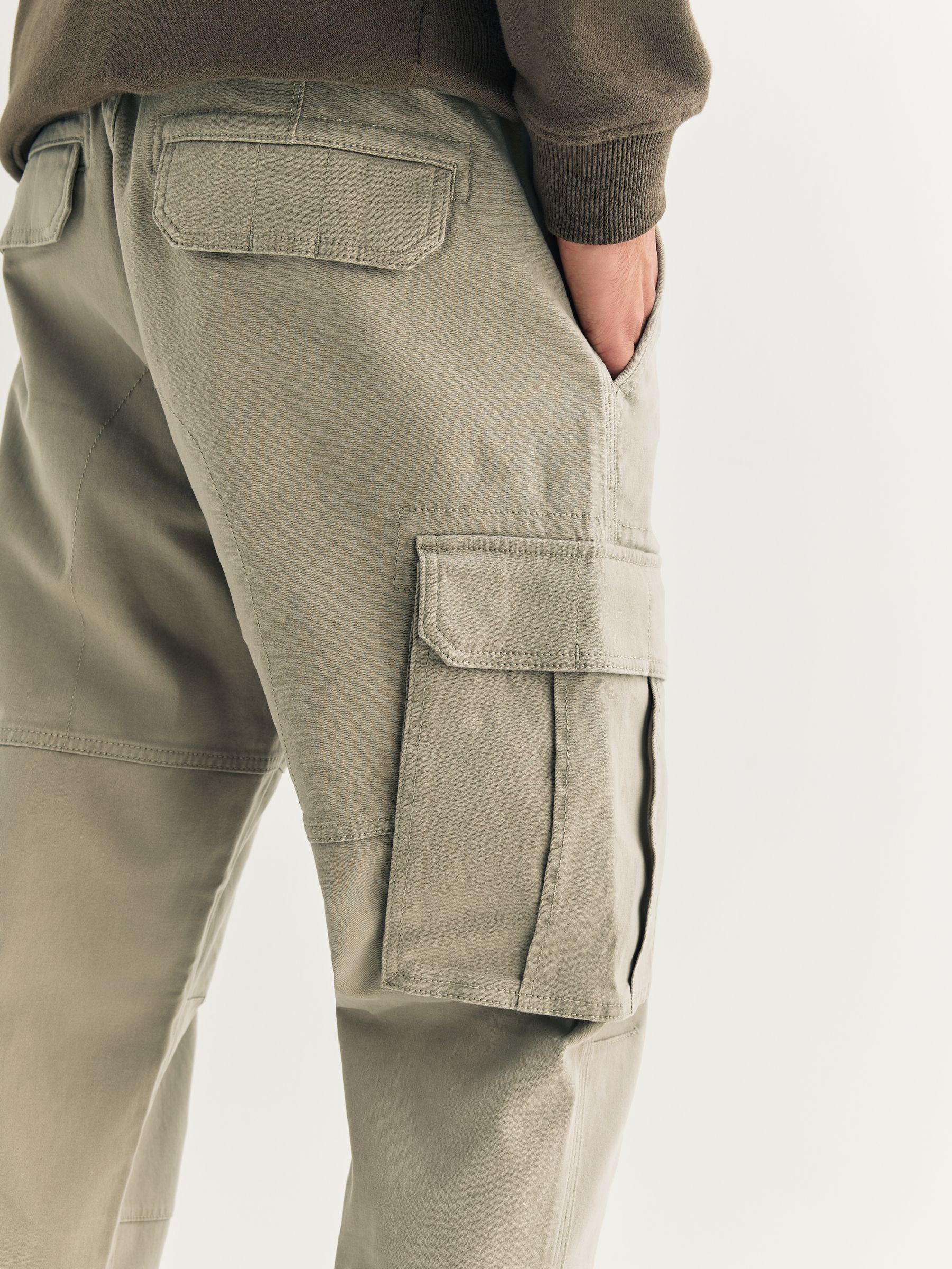 Buy Stone Slim Fit Cotton Stretch Cargo Trousers from Next USA