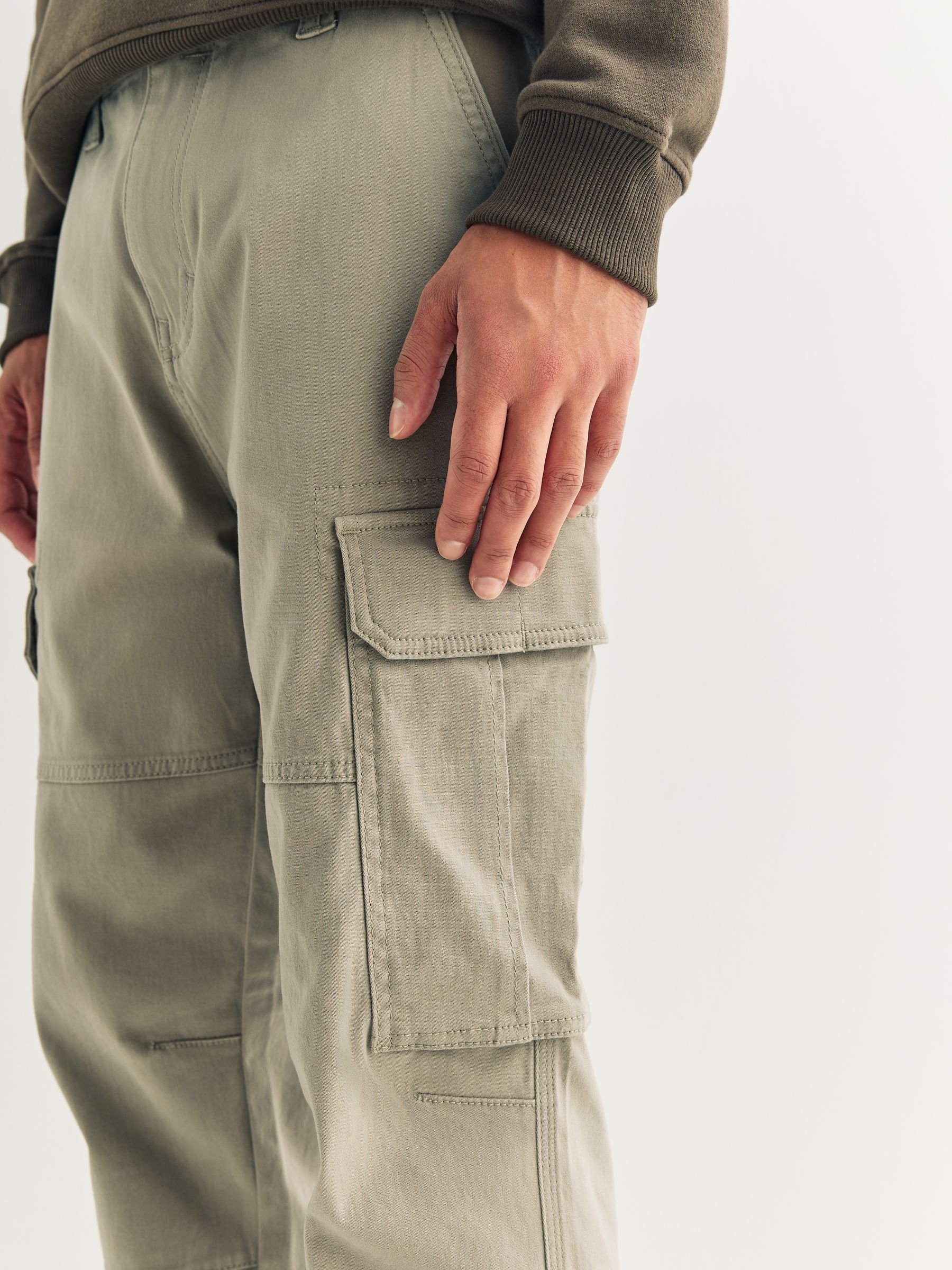 Buy Stone Slim Fit Cotton Stretch Cargo Trousers from Next Canada