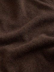 Chocolate marrom - Suéter de lã merino de corte regular, peso médio, com zíper frontal até o peito.100 - Imagem 4 de 5