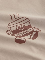 Neutral Babyccino 100% Cotton Short Sleeve Back Print T-Shirt (3mths-7yrs) - Image 3 of 4