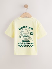 Yellow Egg-Cellent 100% Cotton Short Sleeve Back Print T-Shirt (3mths-7yrs) - Image 2 of 5