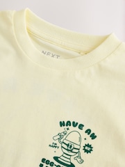 Yellow Egg-Cellent 100% Cotton Short Sleeve Back Print T-Shirt (3mths-7yrs) - Image 3 of 5