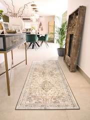 Hug Rug Gold and Grey British Made Washable Baroque Runner - Image 1 of 4