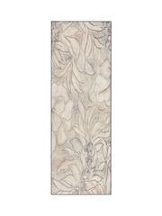 Hug Rug Natural and Grey British Made Washable Art Floral Print Runner - Image 2 of 4