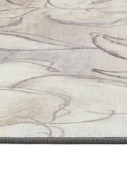 Hug Rug Natural and Grey British Made Washable Art Floral Print Runner - Image 3 of 4