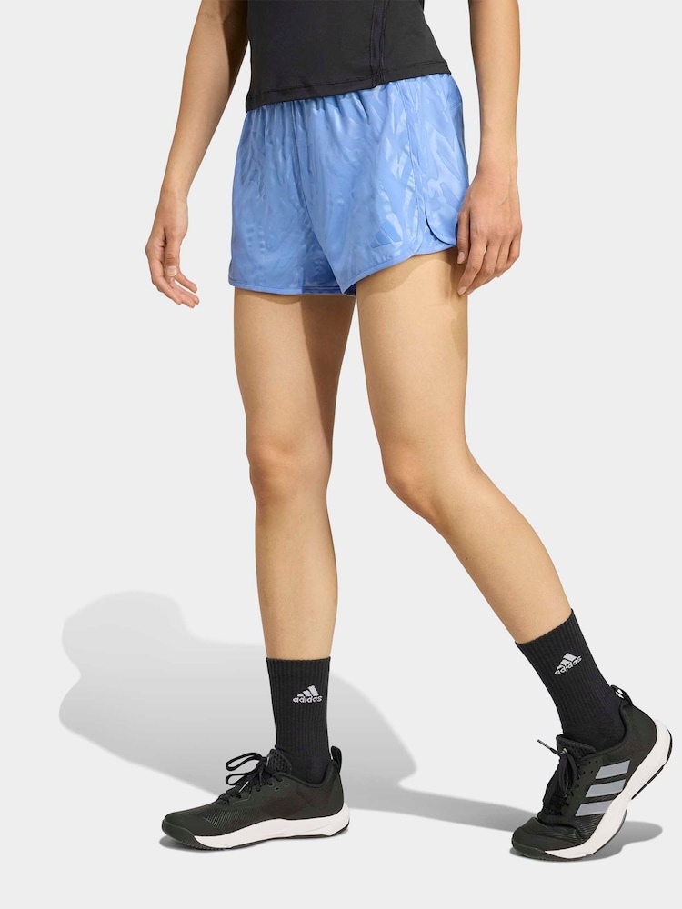adidas Blue AOP Pacer Shorts - Image 1 of 6 adidas Blue AOP Pacer Shorts - Image 1 of 6