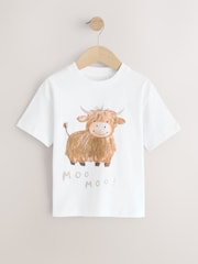 White Hamish 100% Cotton Short Sleeve Graphic Print T-Shirt (3mths-8yrs) - Image 1 of 4
