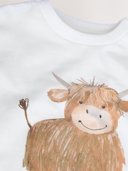 White Hamish 100% Cotton Short Sleeve Graphic Print T-Shirt (3mths-8yrs) - Image 3 of 4