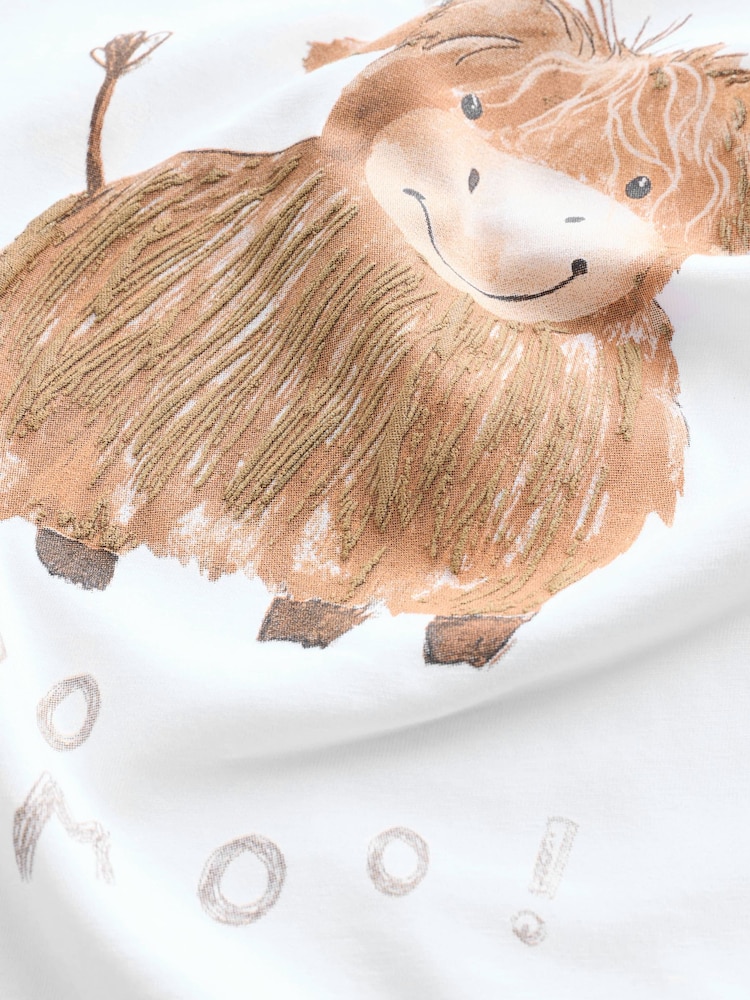 White Hamish 100% Cotton Short Sleeve Graphic Print T-Shirt (3mths-8yrs) - Image 4 of 4