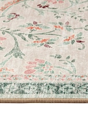 Hug Rug Green Floral British Made Washable English Floral Rug - Image 3 of 4
