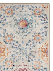 Hug Rug Beige and Blue British Made Washable Modern Damask Runner - Image 4 of 4
