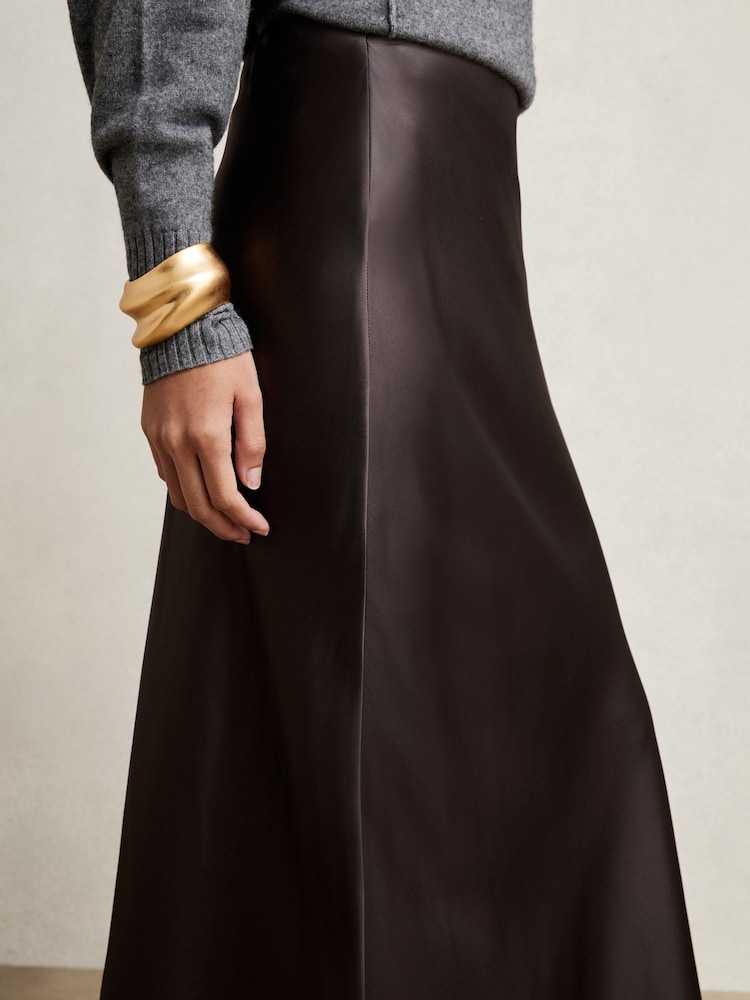 Reiss Mauve Saskia Silk Slip Maxi Skirt - Image 1 of 7