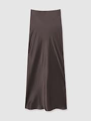Reiss Mauve Saskia Silk Slip Maxi Skirt - Image 2 of 7