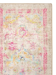 Hug Rug Beige Pink and Blue British Made Washable Neo Classical Runner - Image 4 of 4