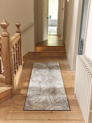 Hug Rug Natural and Grey British Made Washable Art Floral Rug - Image 2 of 6