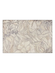 Hug Rug Natural and Grey British Made Washable Art Floral Rug - Image 5 of 6