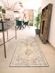 Hug Rug Gold and Grey British Made Washable Baroque Rug - Image 3 of 6