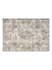 Hug Rug Gold and Grey British Made Washable Baroque Rug - Image 4 of 6