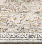 Hug Rug Gold and Grey British Made Washable Baroque Rug - Image 6 of 6