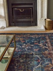 Hug Rug Navy Blue British Made Washable Baroque Rug - Image 2 of 6
