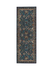 Hug Rug Navy Blue British Made Washable Baroque Rug - Image 5 of 6