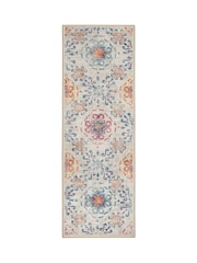 Hug Rug Beige Pink and Blue British Made Washable Modern Damask Rug - Image 6 of 6