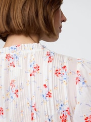 Gap White DÔEN Pintuck Floral Midi Dress - Image 6 of 8