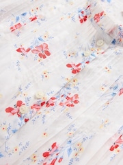 Gap White DÔEN Pintuck Floral Midi Dress - Image 8 of 8