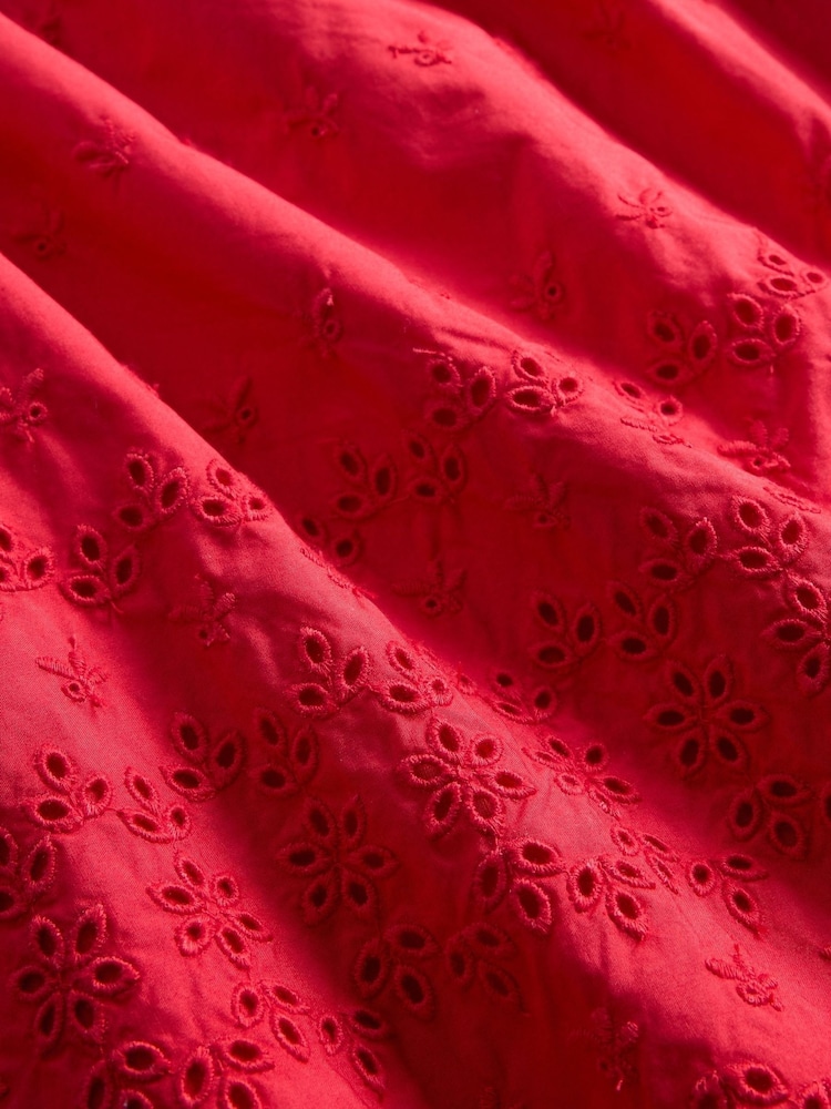Gap Red DÔEN Eyelet Shift Mini Dress - Image 8 of 8
