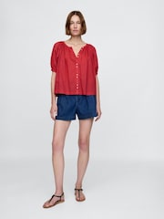 Rojo - Gap DÔEN Gingham Blouse - Imagen 4 de 5